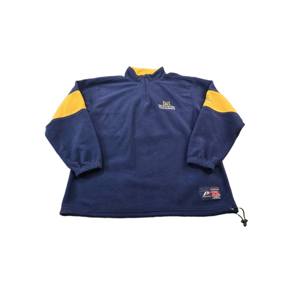 Vintage  Pro Player Men's Michigan Wolverines NCAA  1/4 Zip Pullover Sweater 2XL
